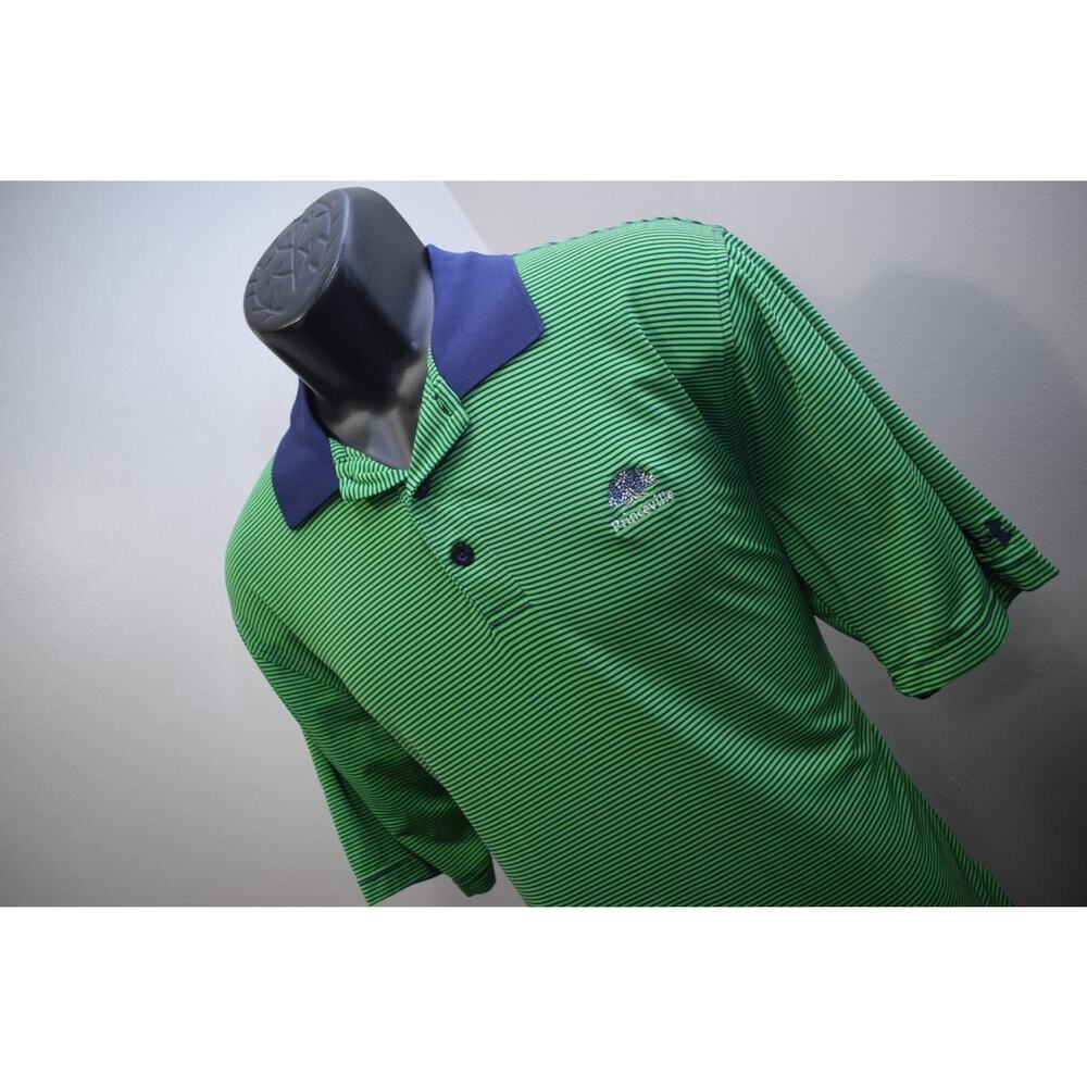 Under Armour Golf Polo HeatGear Loose Striped Golf Shirt Mens Size Medium